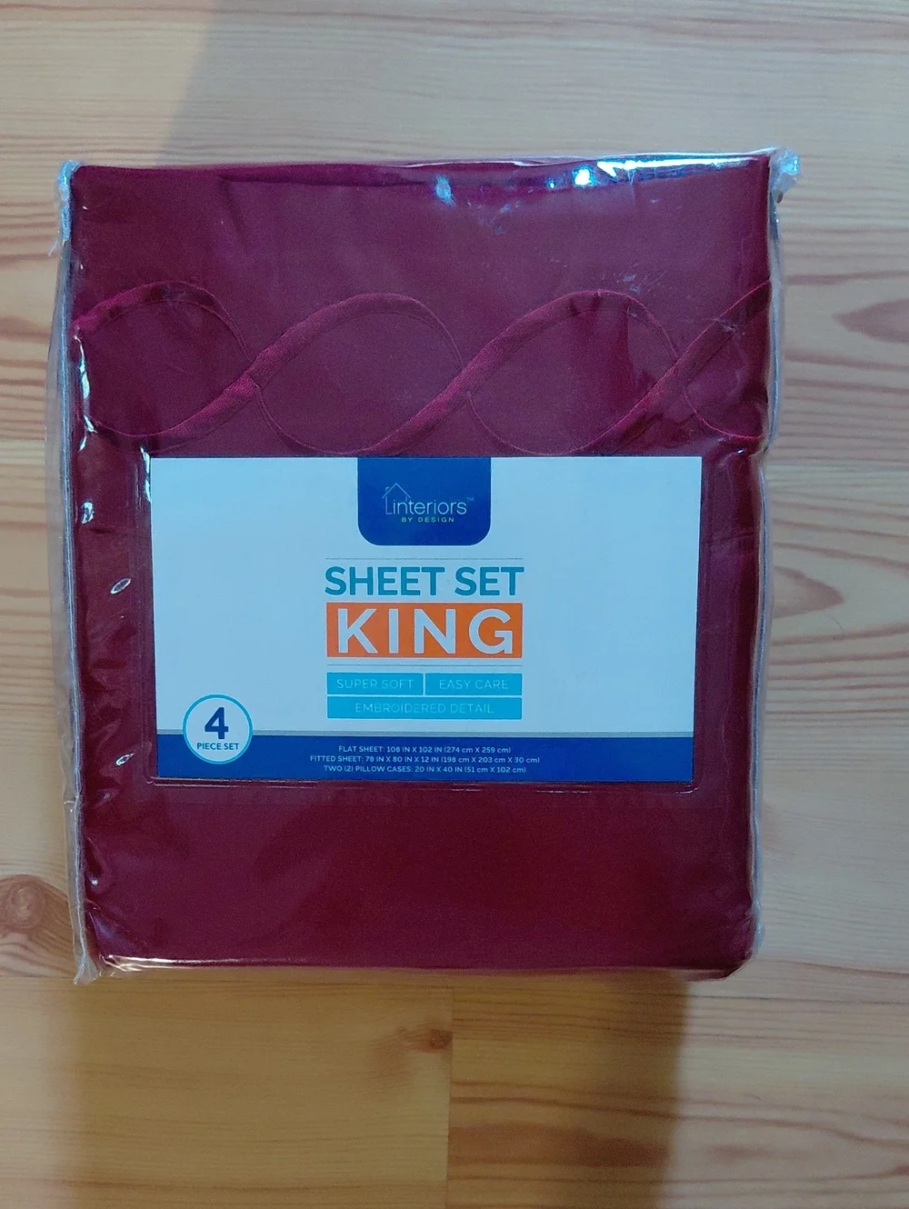 King Sheet Set - Deep Burgundy- NWT